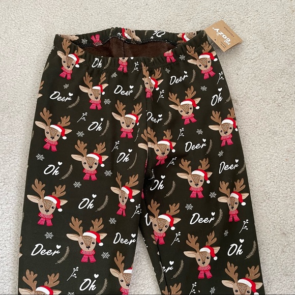 NWT✨ Just Cozy ‘Oh Deer’ Cozy Fur Lined Stretch Leggings - Picture 5 of 7